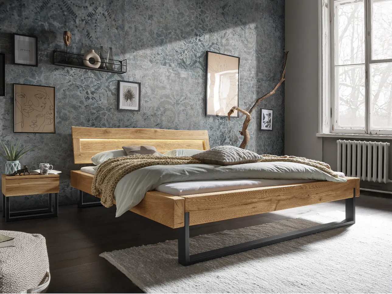 ADELBODEN - Messe HIT- Massivholzbett Balken