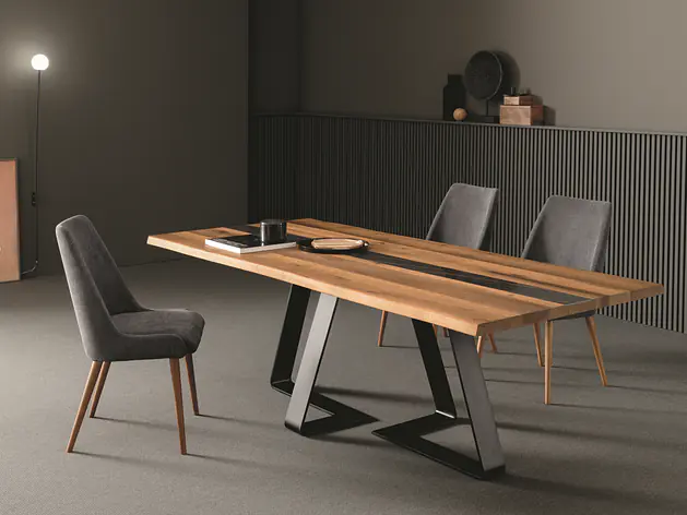 SPECTRUM - Messe HIT- Massivholztisch mit Keramik