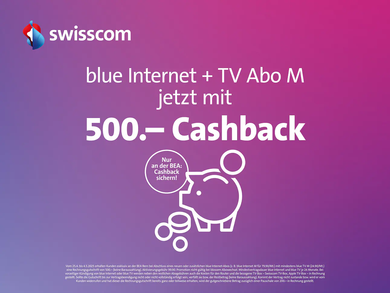 500.- Cashback