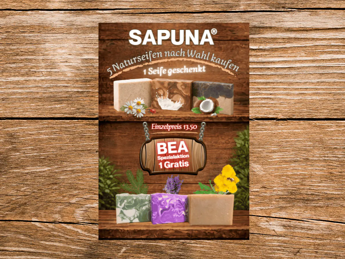 5 Naturseifen nach Wahl kaufen- eine geschenkt
