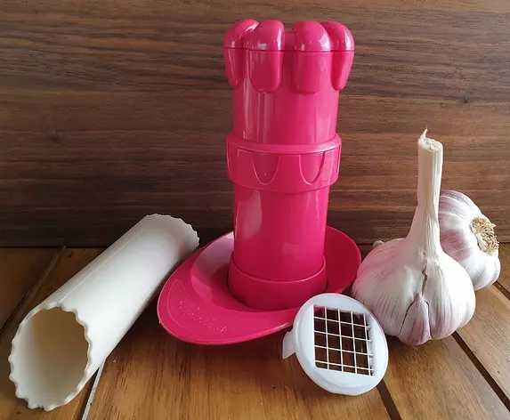 "Genius" Knoblauch Schneider Set, pink