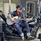 Marc Amacher mit Motorrad Soloshow
